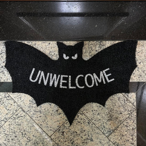 🦇👻Unwelcome Shaped Bat Coir Doormat