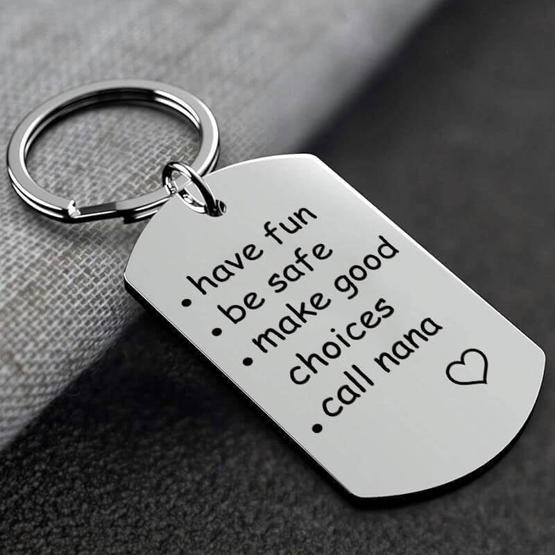 Last Day 69% OFF - 🔥Have Fun, Be Safe, Make Good Choices and Call Your Grandma/Grandpa Keychain