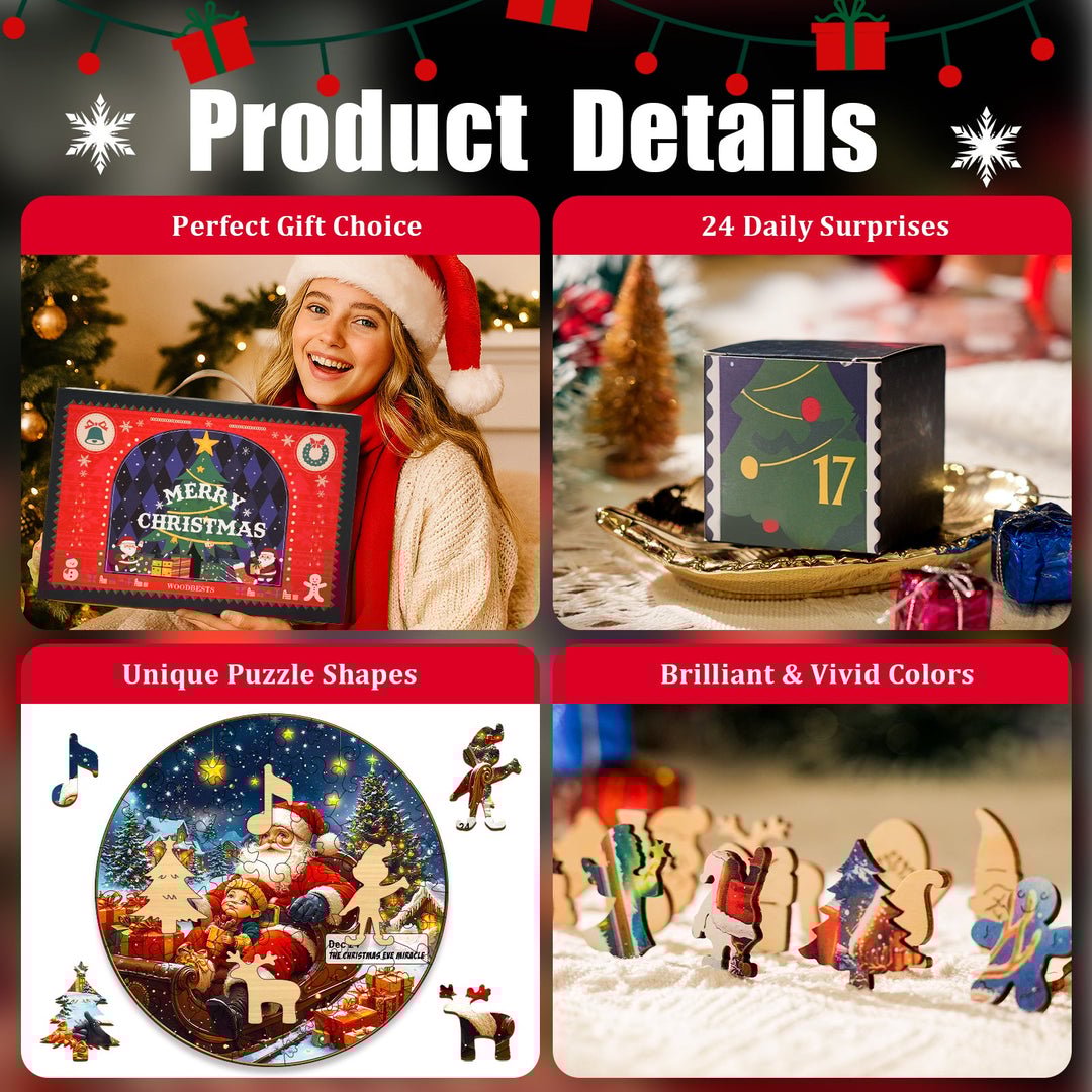 🔥Last Day 50% OFF -🧩WOODBESTS 24-Day Advent Puzzle Calendar