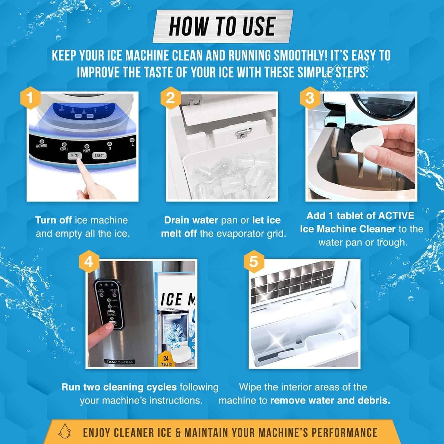 🧊✨ Ice Machine Cleaner Maker Descaler - 24 Clean Tablets Compatible with Frigidaire, Opal