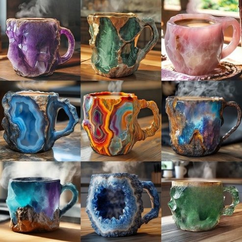 (🌲Early Christmas Sale ) ✨️2025 New Mineral Crystal Coffee Mugs☕