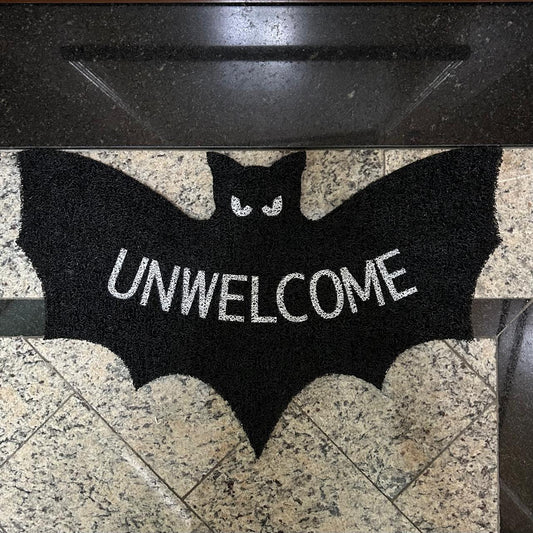🦇👻Unwelcome Shaped Bat Coir Doormat