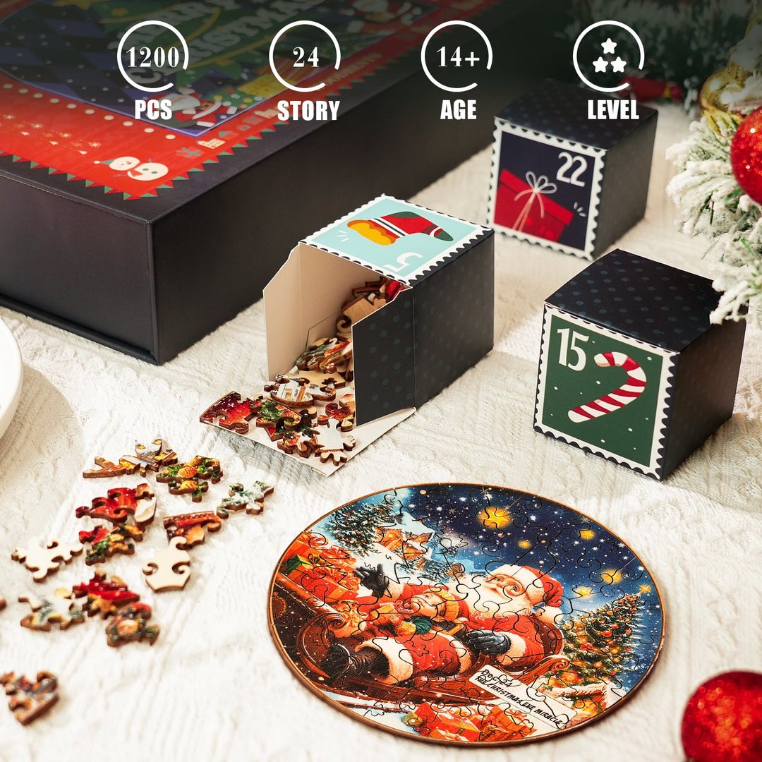 🔥Last Day 50% OFF -🧩WOODBESTS 24-Day Advent Puzzle Calendar