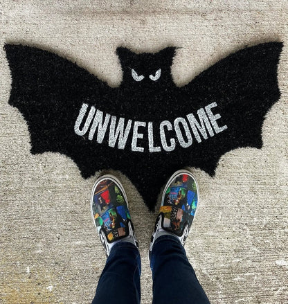 🦇👻Unwelcome Shaped Bat Coir Doormat