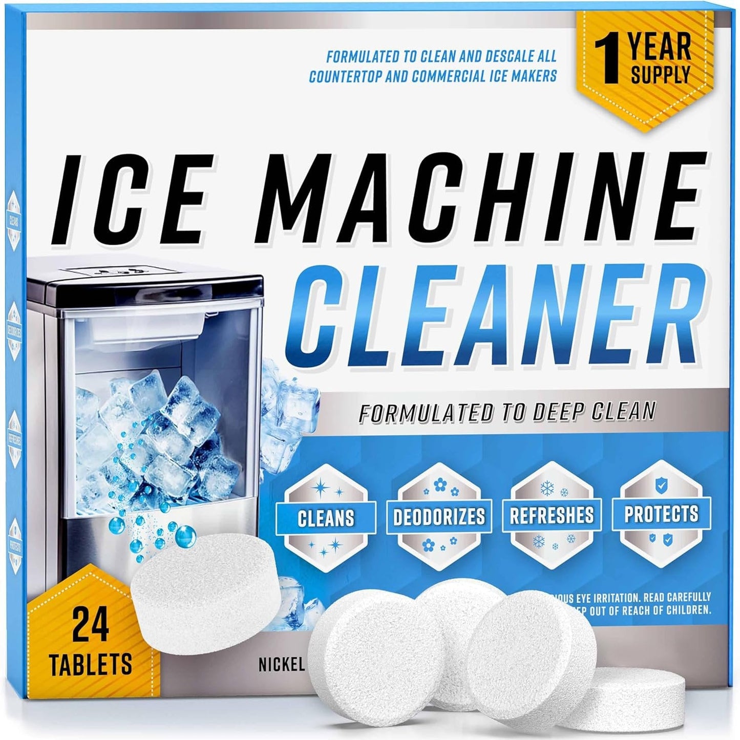 🧊✨ Ice Machine Cleaner Maker Descaler - 24 Clean Tablets Compatible with Frigidaire, Opal