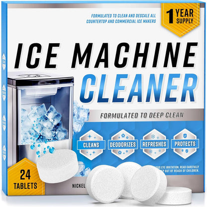 🧊✨ Ice Machine Cleaner Maker Descaler - 24 Clean Tablets Compatible with Frigidaire, Opal