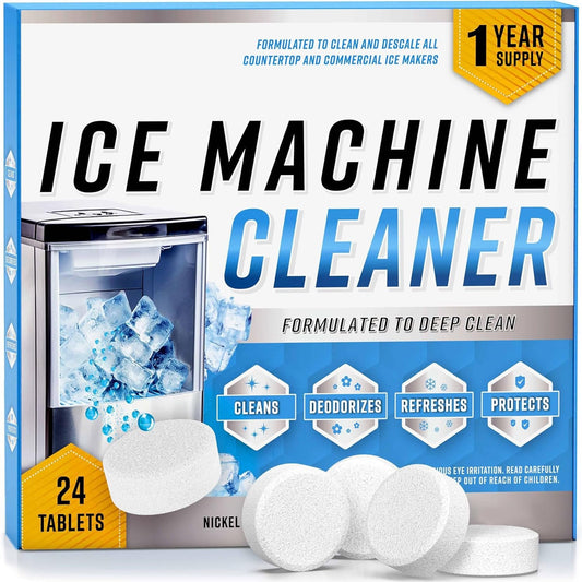 🧊✨ Ice Machine Cleaner Maker Descaler - 24 Clean Tablets Compatible with Frigidaire, Opal