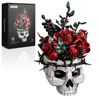 💀🌹Gothic Skull Rose Building Set for Adults🎁